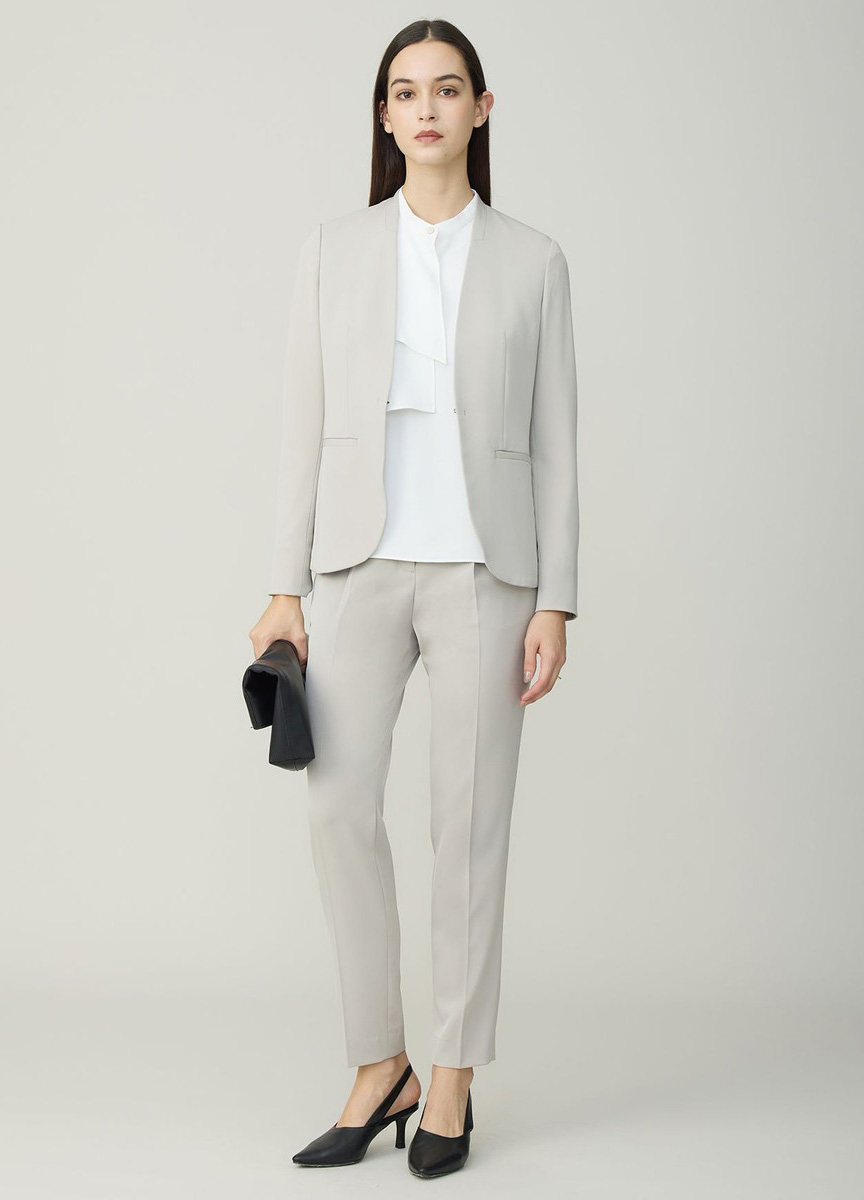 荷葉裝飾設計長袖襯衫